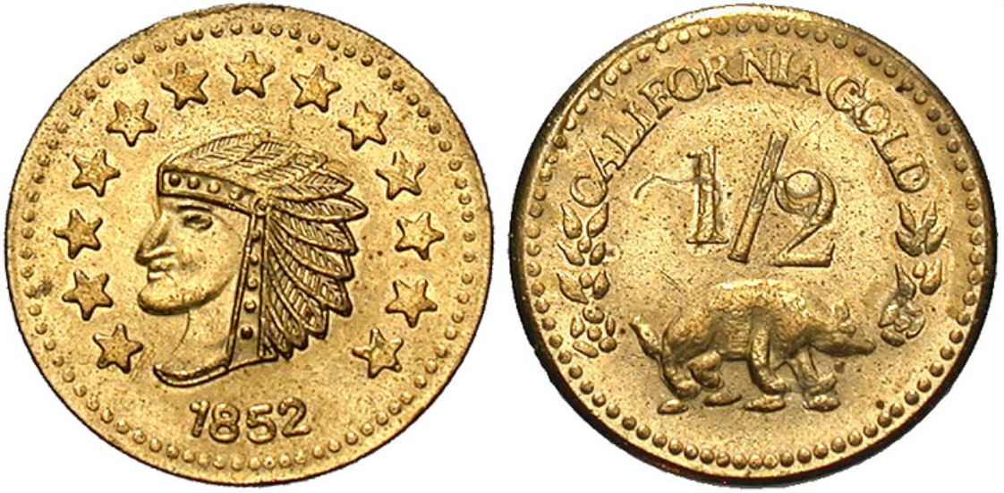 1852-California-Gold-1/2-Cent